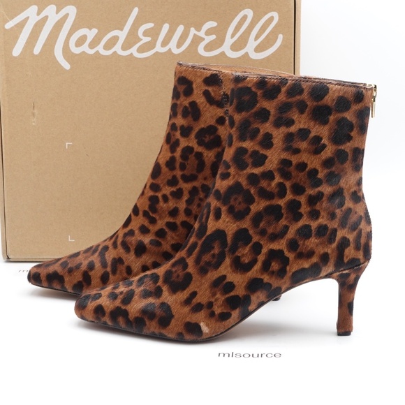 Madewell Shoes - NEW US Size 7 Women's Madewell Diaz Snip-Toe Calf Hair Ankle Boots Leopard Brown